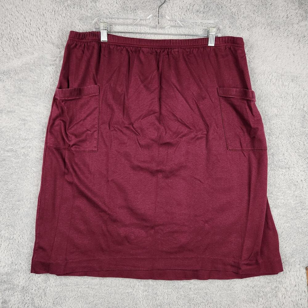 Vintage LL Bean Skirt Womens XL Red Knit Midi Pockets USA Gorpcore Cottage 90s